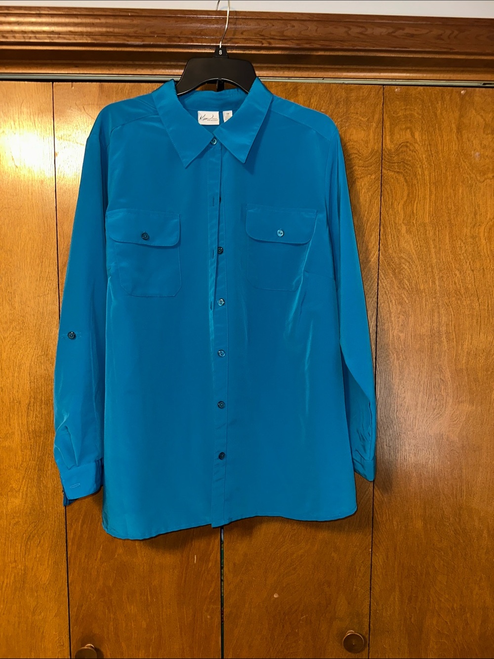 Kim Rogers Bright Blue Collared Blouse